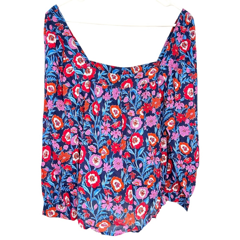 Vineyard Vines Tisbury Floral Square Neck Top Size XL - Picture 4 of 6